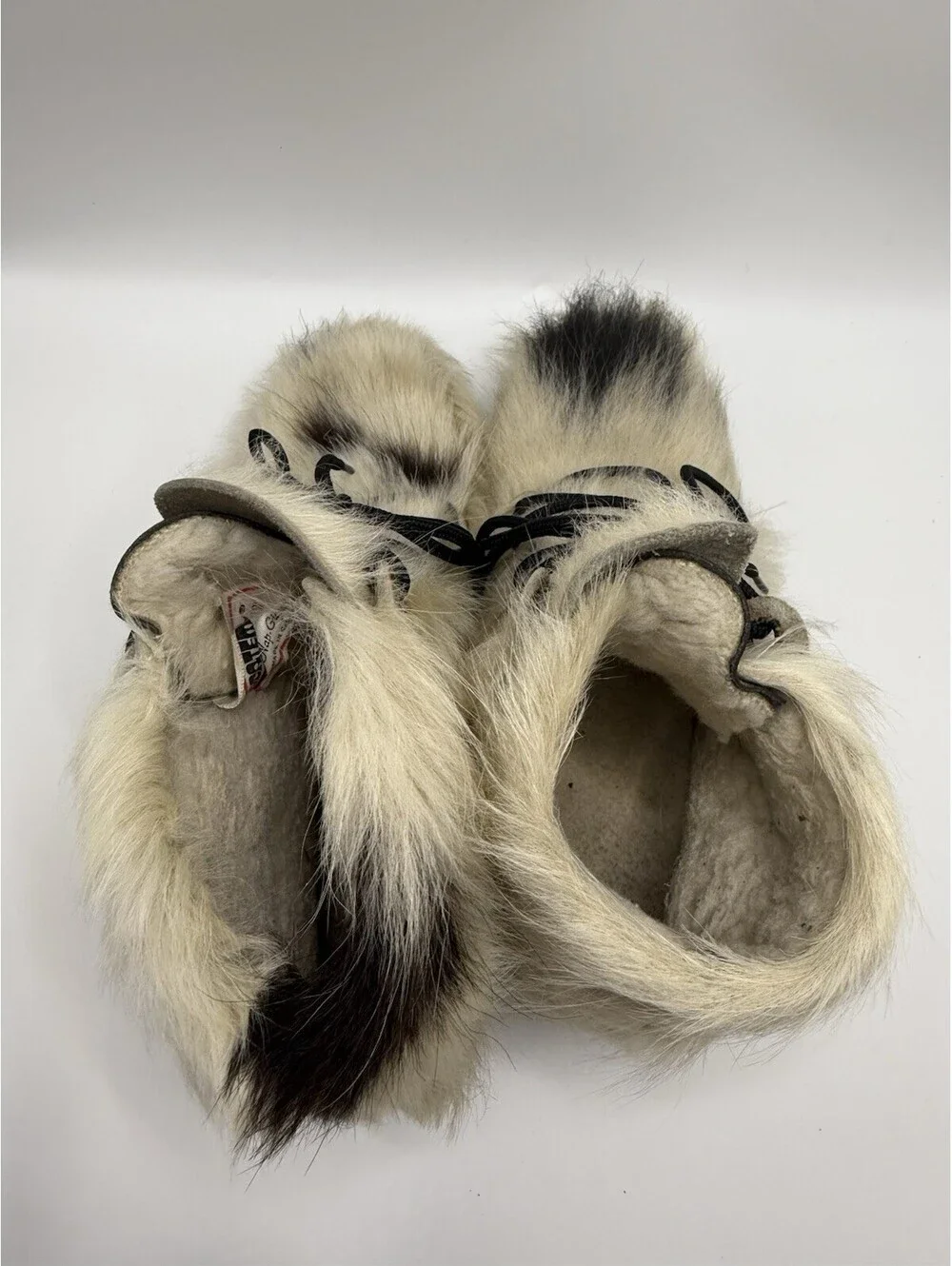 Vintage MOCATEM Fur Boots Lace up 70s Après Ski Canada France Sz 7 US Women’s